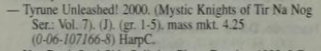 An excerpt from page 1376 of 'Children's books in print, 2002,' showing the listing for the 'Tyrune Unleashed!' volume.