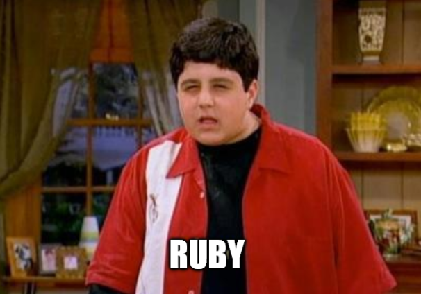 Drake and Josh 'Reagan' meme, changed to say 'Ruby'.