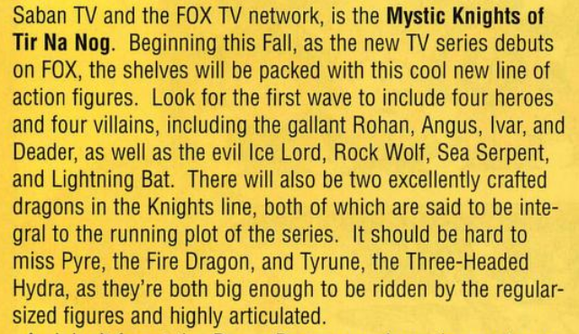 An excerpt from page 117 of the Gamefan magazine, which summarizes the show and misspells 'Deirdre' as 'Deader'.