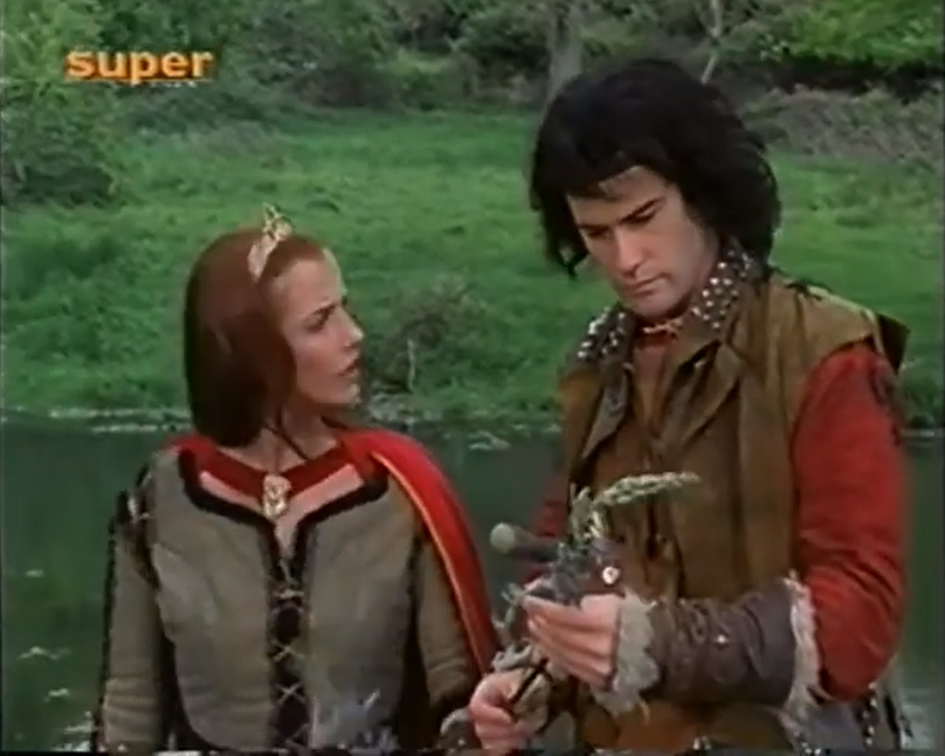 Screenshot of nearly the same image of Deirdre and Angus from Mystic Knights Restoration Project YouTube version.