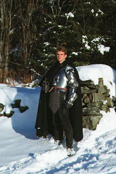 Picture of Joseph Barton dressed as a knight.