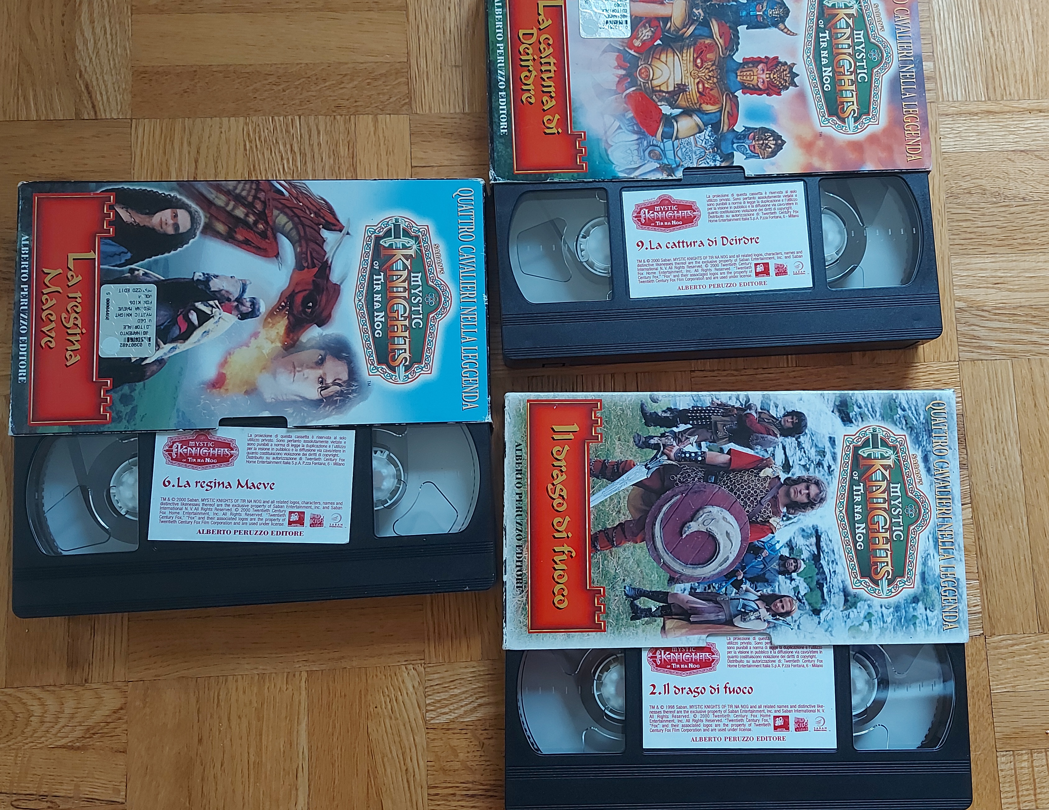 Closer shot of tapes 9, 6, and 2 to show they haven't been rewound and are midway through the tape.