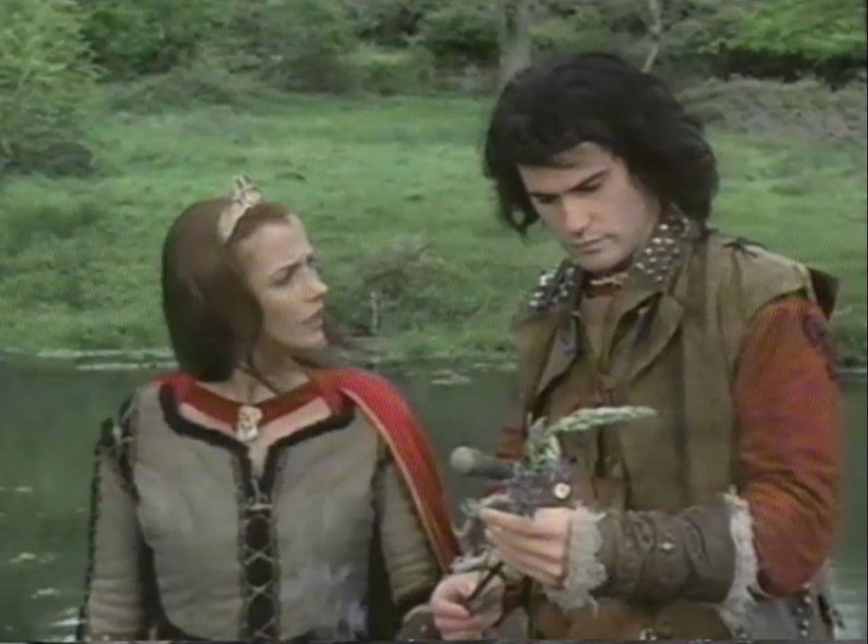 Screenshot of Deirdre and Angus from the digitized Italian release for the 'Dragon's Fury' episode.