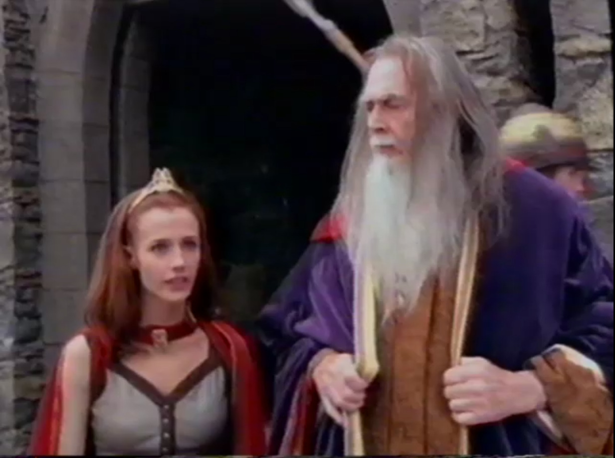 Screenshot of Deirdre and Cathbad from the digitized Italian release for the 'Dragon of Dare' episode.